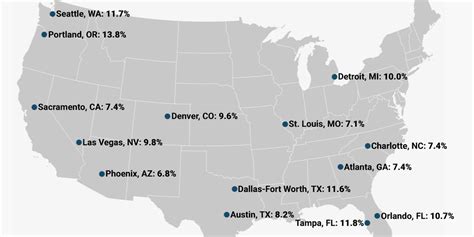 Fastest-growing city in each state map - Business Insider