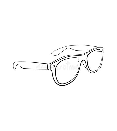 Sunglasses Outline Isolated Vector Illustration Stock Vector - Illustration of stylish, plastic ...