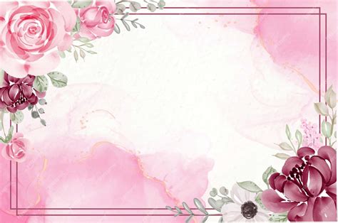 Fundo rosa aquarela floral lindo com flor | Vetor Premium