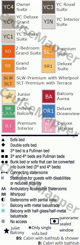 MSC Seascape deck 11 plan | CruiseMapper