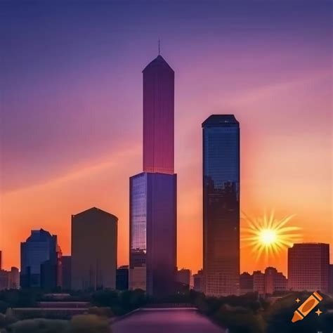 Houston skyline at sunrise