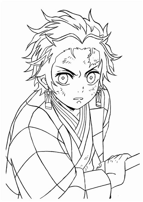 Tanjiro Kamado Demon Slayer 6 Coloring Page - Anime Coloring Pages