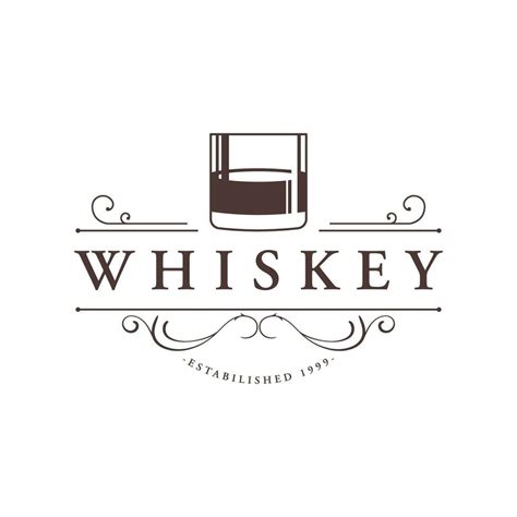 Bourbon whiskey logo design with luxury retro vintage decoration. for ...