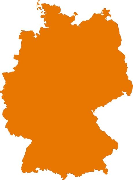 Premium Vector | Orange colored germany outline map political german map vector illustration