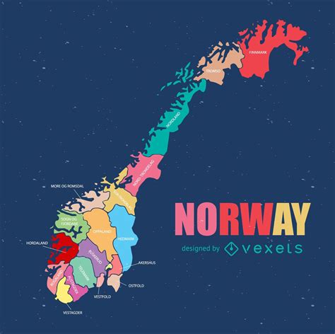 Norway Regional County Map Vector Download