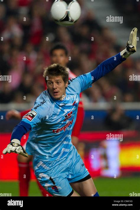 22 January 2012 - Lisbon, Portugal - Adriano Facchini Gil Vicente FC Goalkeeper suffering the ...