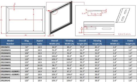 Elite Screens ER120GH1 Sable Fixed Frame Projection Screen (120" 16:9 ...