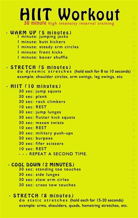 Hiit Workout Plan Fat Loss