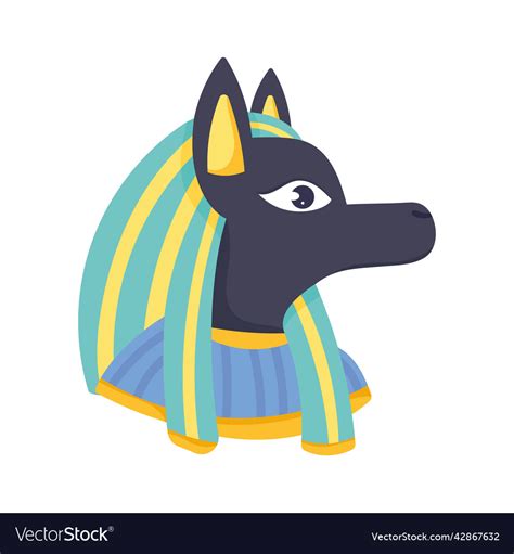 Egyptian culture dog statue Royalty Free Vector Image