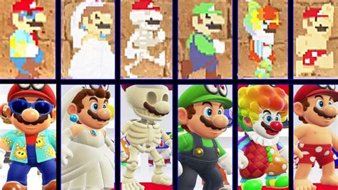 Here's A Look At All Super Mario Odyssey Costumes And Hats In 8 Bit And ...