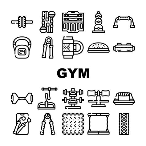 Home Gym Equipment Collection Icons Set Vector 17319718 Vector Art at Vecteezy