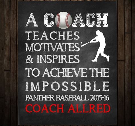 Baseball Coach Thank You Gift and Coach Keepsake, Chalkboard Art Print | Baseball coach gifts ...