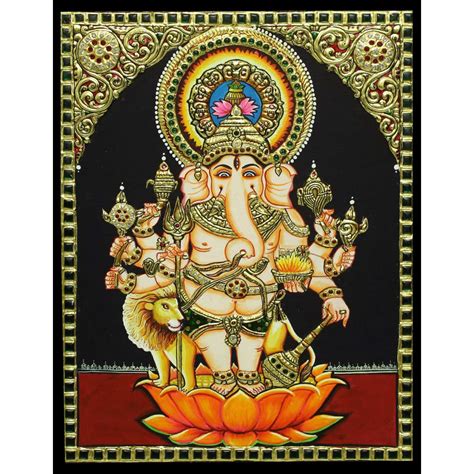 TANJORE PAINTING DRISHTI GANESHA