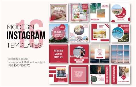 Instagram Post Templates Pack By Irina Daniluyk | TheHungryJPEG