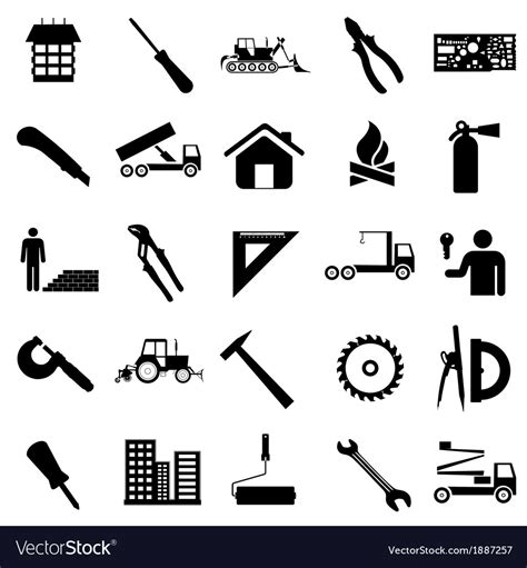 Collection flat icons construction symbols Vector Image