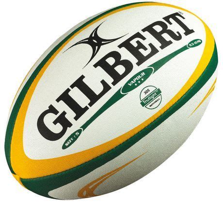 Gilbert Size 5 Green/Gold Vapour Rugby Ball | Rugby ball, Gilbert rugby ...