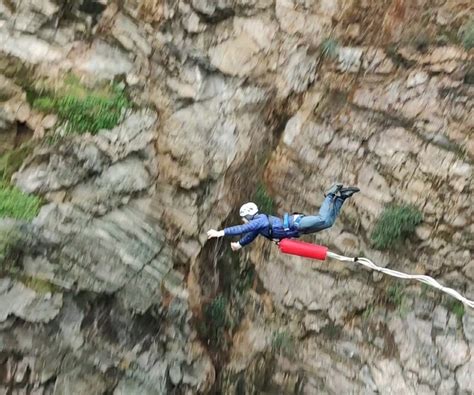 Bungee Jumping off The Bridge to Nowhere in Angeles National Forest.