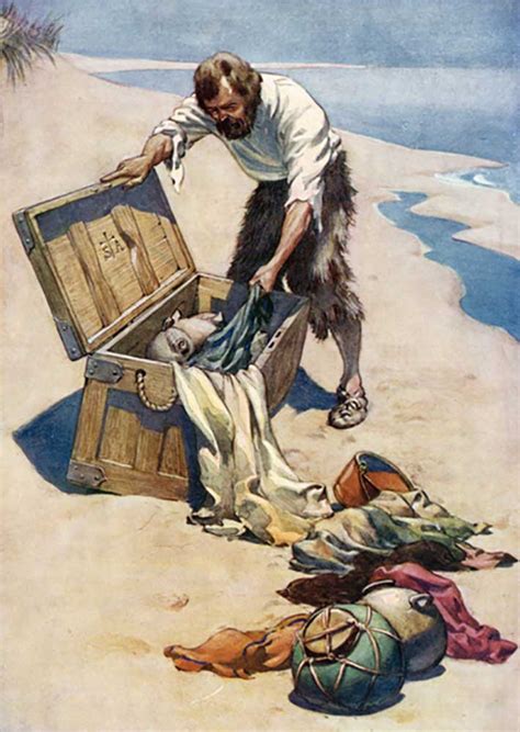 Illustration for Robinson Crusoe by Daniel Defoe - Ralph Noel Pocock as art print or hand ...