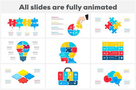 28 Puzzle Animated Infographics: Powerpoint Puzzle Template XML, AI, PSD, EPS, KEY, PDF | Master ...