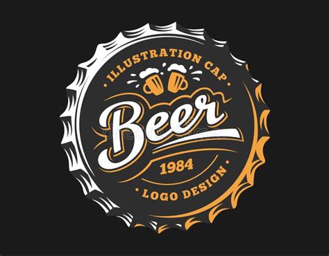 Beer Logo on Cap - Vector Illustration, Emblem Brewery Design Stock ...