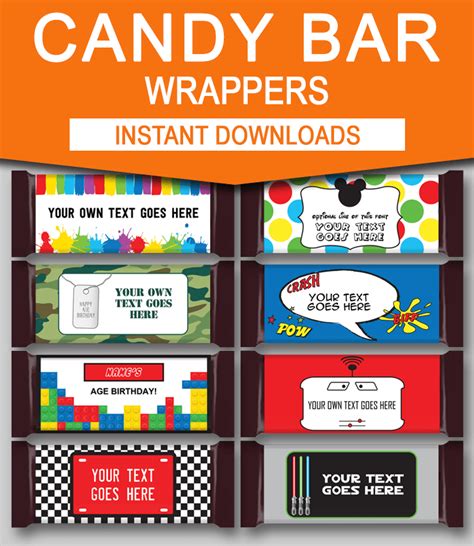 Free templates for candy bar wrappers - faredax