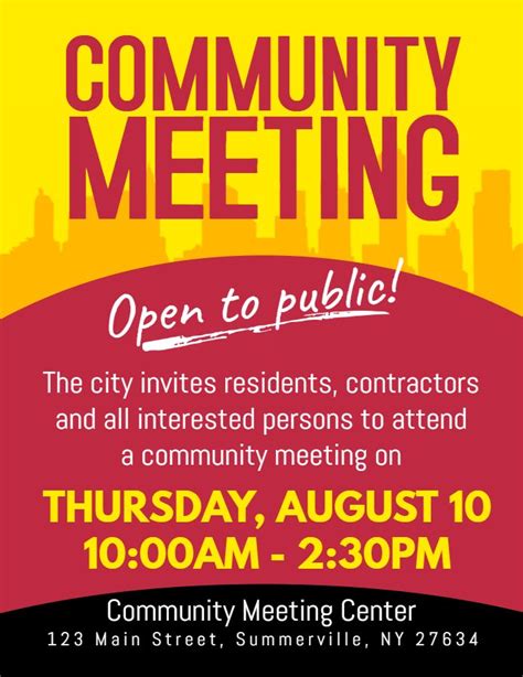 Community town hall meeting announcement flyer/poster template | Flyer ...