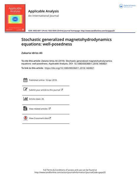 (PDF) Stochastic generalized magnetohydrodynamics equations: well-posedness