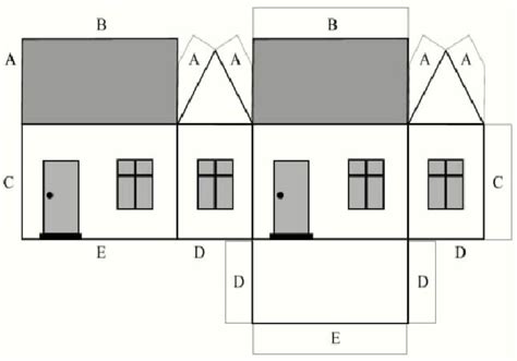 the house is shown with three windows and four doors on each side, as well as two