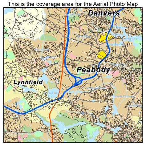 Aerial Photography Map of Peabody, MA Massachusetts