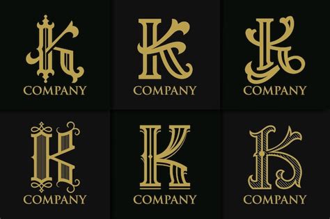 Premium Vector | Set monogram letter k vintage collection