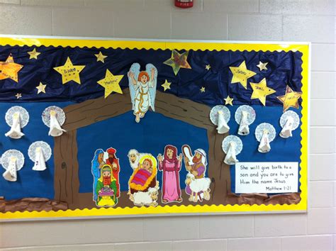 Nativity bulletin board kindergarten. | Christmas bulletin, Christmas ...