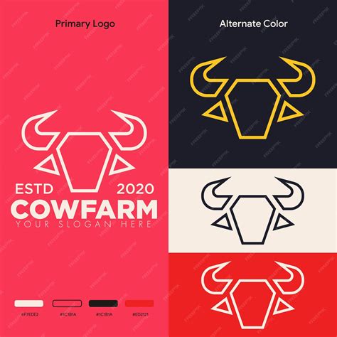 Premium Vector | Simple minimalist cow head logo design