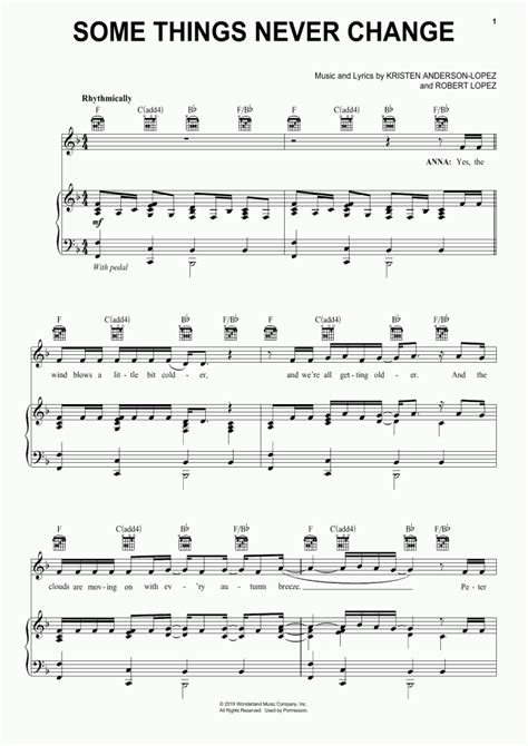 Some Things Never Change Piano Sheet Music