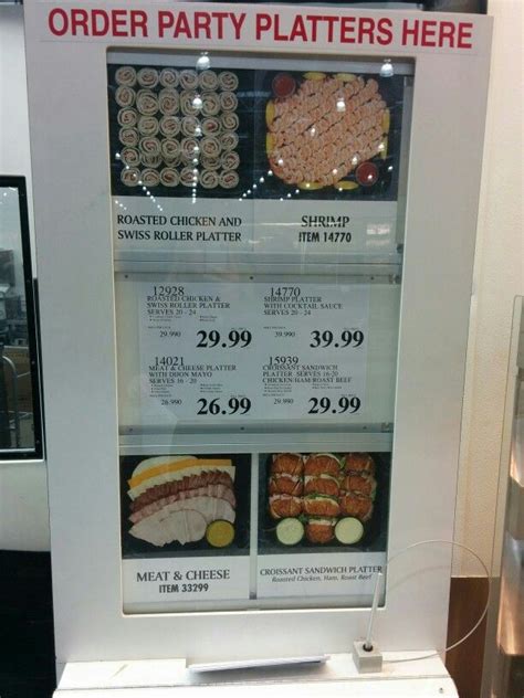 costco deli platters menu