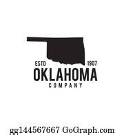 3 Oklahoma State Map Outline Logo Design Clip Art | Royalty Free - GoGraph
