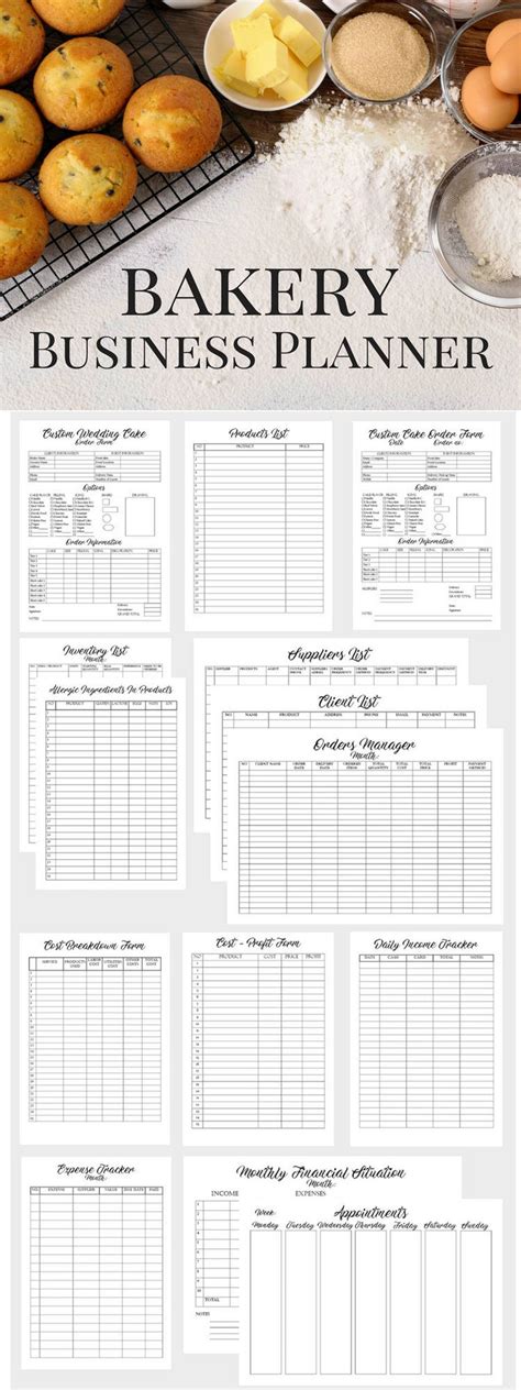 Cake and Bakery Business Planner, Financial and Management Printable ...