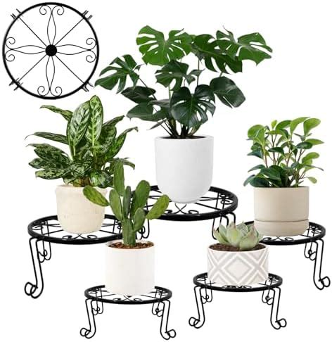 Amazon.com: VyGrow 5 Pack Plant Stand, Heavy Duty Metal Flower Pot Stands for Indoor Outdoor ...