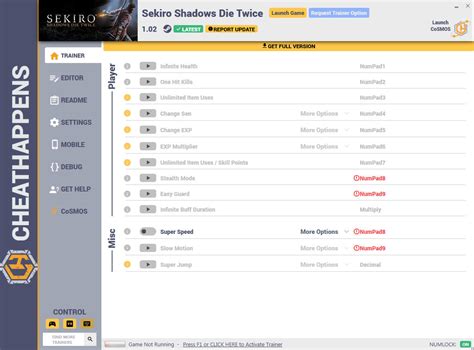 Sekiro: Shadows Die Twice Trainer +13 v1.02 (Cheat Happens) GAME TRAINER download pc cheat codes