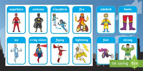 Superhero Flashcards (Teacher-Made)