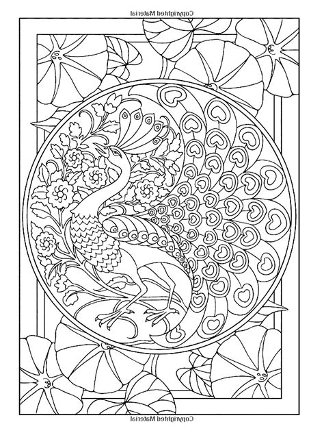 Art nouveau style peacock - Art Nouveau Adult Coloring Pages