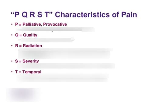 Pqrst Symptom Analysis