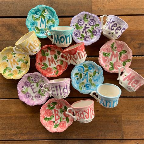 Tea Party Favors // Personalized Tea Cups Handpainted.. . . - Etsy