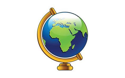 vector realista 3d globo del planeta tierra con mapa del mundo icono primer plano aislado sobre ...