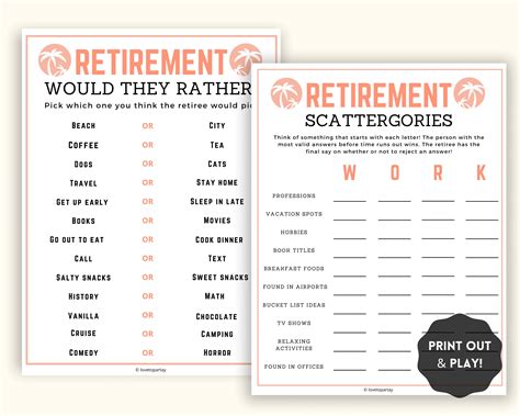 Retirement Party Games Retirement Games Retirement Games - Etsy