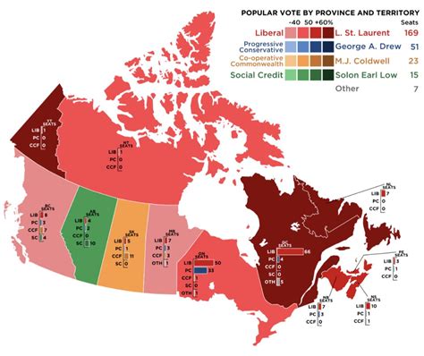 Polling Canada on Twitter: "Here's the 1953 Canadian federal election"