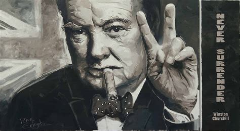 Winston Churchill portrait painting by artist Peter Engels