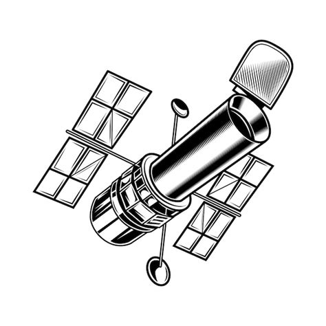 Free Vector | Vintage satellite for research vector illustration ...