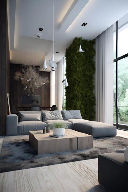 Premium Photo | Eco style interior of living room in modern house