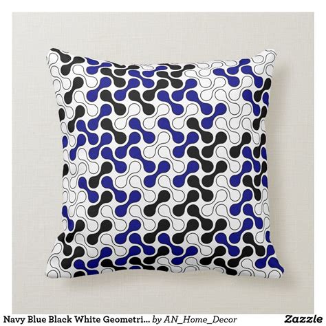 Navy Blue Black White Geometric Metaball Pattern Throw Pillow | Zazzle.com in 2021 | Patterned ...