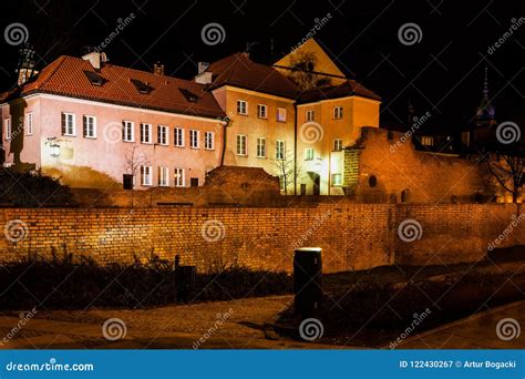 Old Town of Warsaw City by Night in Poland Stock Image - Image of landmark, town: 122430267